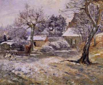 Nieve en Montfoucault 1874 Camille Pissarro Pinturas al óleo